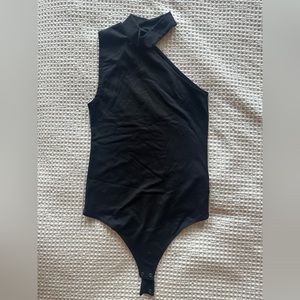 Black one shoulder Abercrombie AF Bodysuit